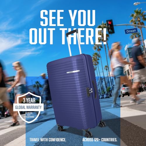 Image of American Tourister Liftoff+|Large Size Check-in Spinner Trolley Bag (79 cm) for Travel|360 8 Wheel Travel Luggage|Hard Case Polypropylene (PP) Suitcase|Mounted TSA Lock|Midnight Blue