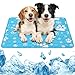 Jokureao K&uuml;hlmatten Hunde, K&uuml;hltdecke f&uuml;r Hunde, Hundedecke Sommer f&uuml;r Haustiere, Washbares Haustier K&uuml;hlmatte, f&uuml;r Kleine und mittelgro&szlig;e Haustiere (Blau &ndash; Schneeflocken-Hundepfote, 100 * 70cm)