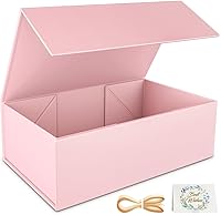 Vista 1 de Caja de regalo rosa, 9.5x6x3'' Caja de regalo para regalos con tapas, cierre magnético, rectangular, plegable, para caja de propuesta de dama