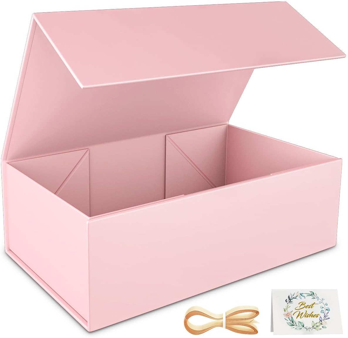 RYDDOY Pink Gift Box, 9.5x6x3'' Gift box for Presents with Lids Magnetic Closure Rectangle Collapsible for Bridesmaid Proposal Box, Wedding, Christmas, Halloween, Birthday Gift Packging