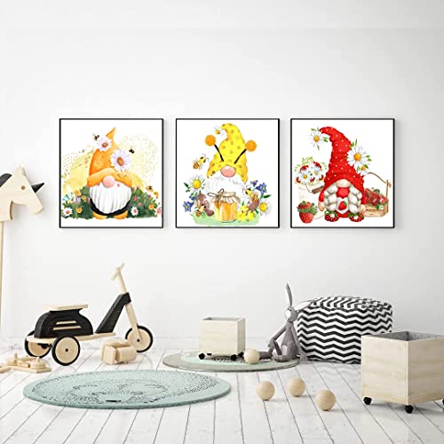 Image of Gnome Cross Stitch Kits for Adults - 6 Pack Stamped Crossstitching Kits Preprinted 11 Count Cross-Stitch Kit for Beginner, 11CT Prestamped Easy Pattern Needlepoint Kits Crafts for Decor 11.8x11.8inch