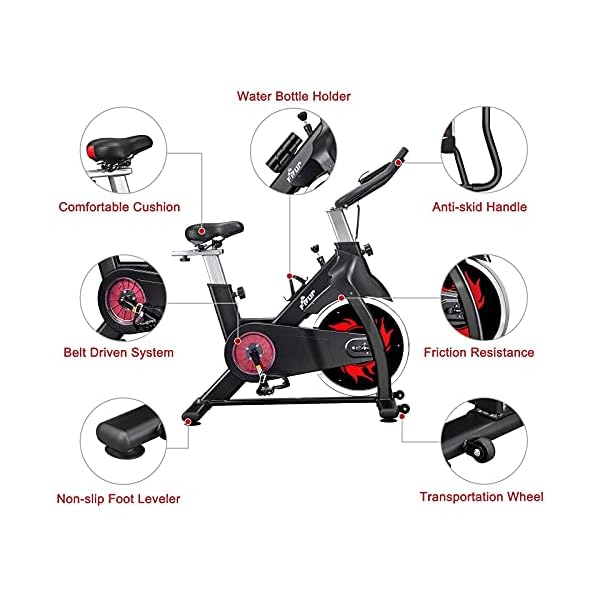 FISUP Exercise Bike 440 LBS Capacity Indoor Cycling Bike Stationary Fitness Bicycle Home Cardio Workout Training