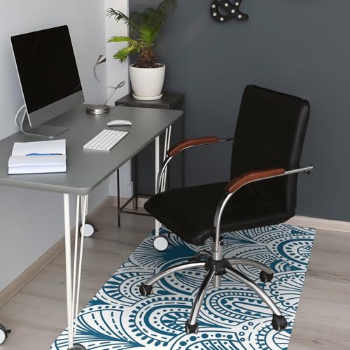Tapis de chaise protège-sol PVC imperméable 100x70 antidérapant abstraction bohème