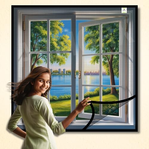 ARMORX Fixed Size Non-Customizable Fiberglass Mosquito Net, Stitched with Fastener Tape, Window/Door...