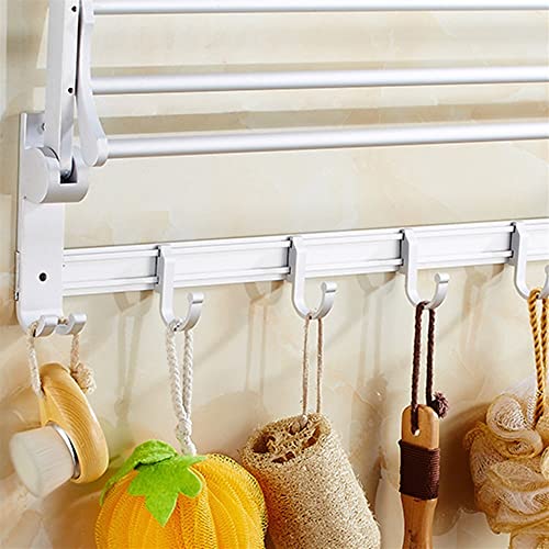 Porte-serviettes pliable rabattable à double articulation pour séchage rapide