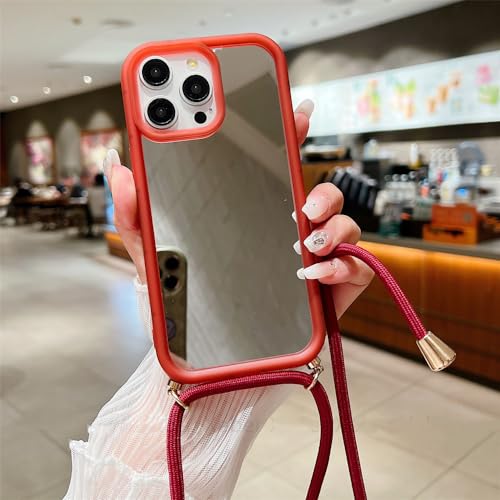 Coque de téléphone avec miroir et lanière pour iPhone en festival