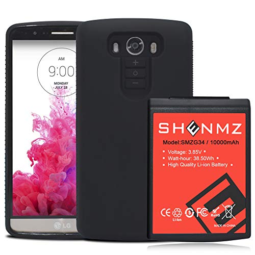 Extended Battery for LG G3, with Soft TPU Full Edge Protection Case (Up to 3X Extra Battery Power) 10000mAh High Capacity Battery Replacement for LG G3 BL-53YH D852, D855, D850, D851, VS985, LS990