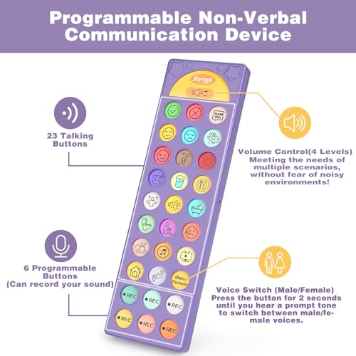 Image of AAC Device for Autism, Joyreal Non Verbal Communication Tools for Speech Therapy & Stroke Rehab. Autism Talking Aids with 6 Programmable Buttons & Adjustable Volume, Autism Toys for Kids and Adults