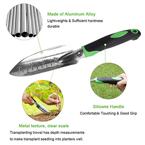 Garden Tool Set 12 Piece Heavy Duty Garden Tool Kit for Planting Aluminum Outdoor Garden Hand Tool with Garden Gloves Garden Tote Bag Weeder and Hand Trowel Gardening Tools Set Gift for Women Men