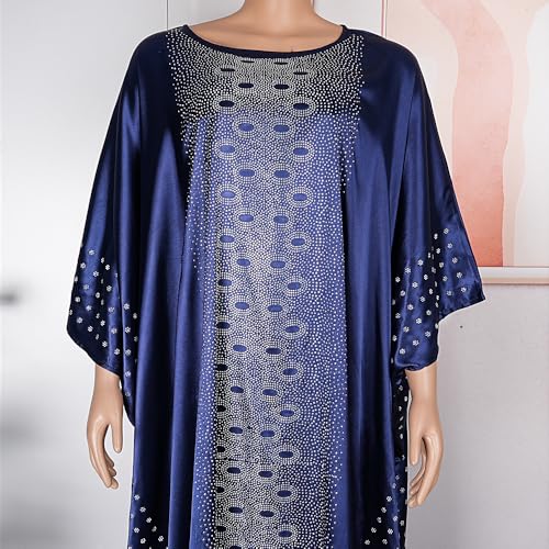 Image of HD African Dresses for Women Fashion Beading Rhinestone Kaftan Maxi Dress