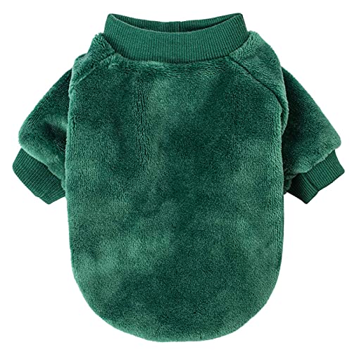 Image of FabriCastle Christmas Dog Sweater, 2-Pack Dog Clothes, Soft and Warm Pet Jackets for Small Dogs & Cats, Winter Pet Apparel Costumes, Puppy Outfits (Dark red,Dark Green, Medium)