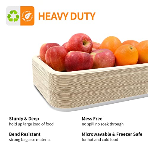 Celel 50 Pack 14 Inch Disposable Food Trays For Party thumb #2