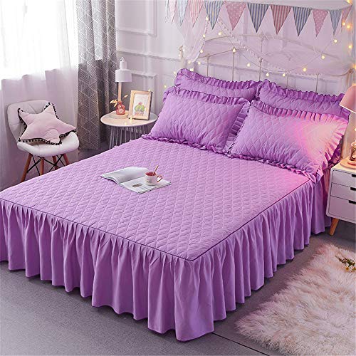 DUJUN Cama y Colcha con Falda de Cama con Volantes,Antiarrugas Antideslizante a Prueba de Polvo,fácil de Colocar y Quitar,para habitación de Hotel/Dormitorio, A1 150 * 200 cm