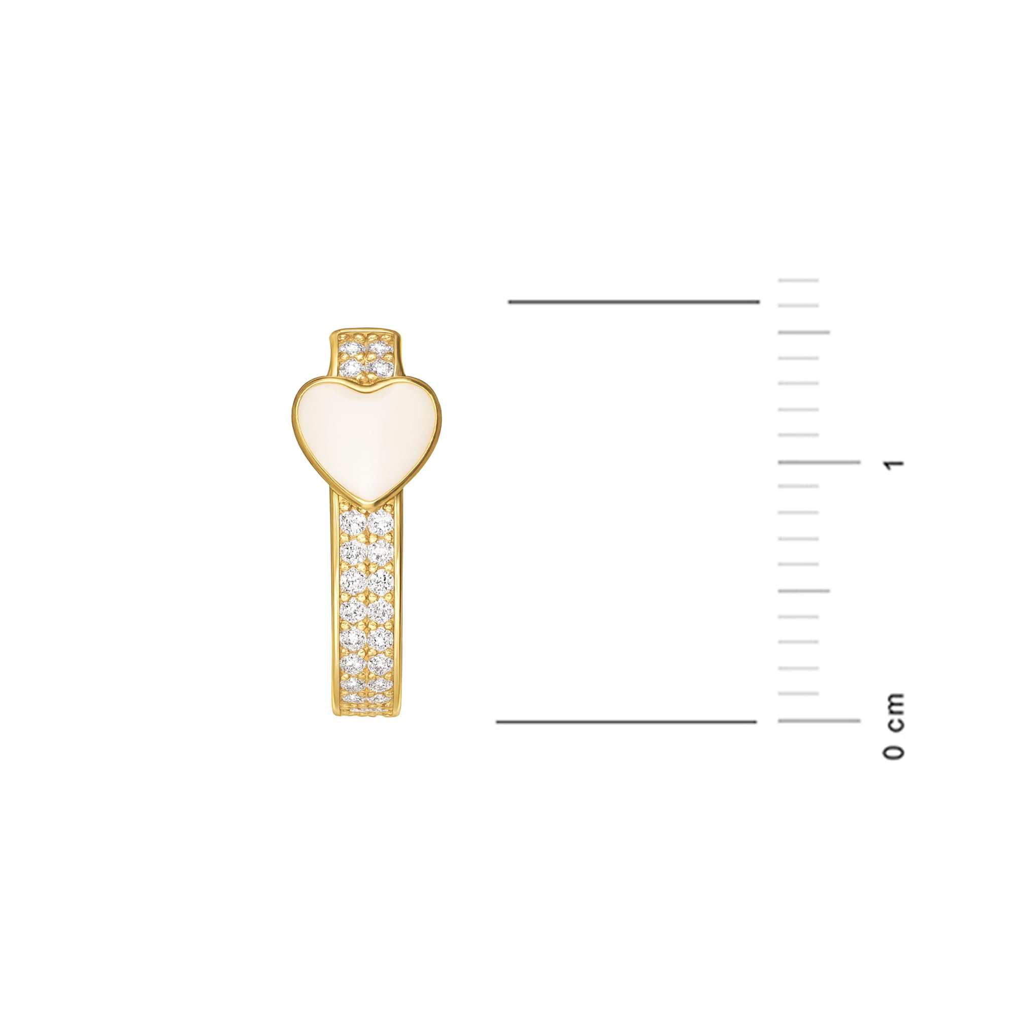 Orecchini Donna Sakrami in Argento 925 Dorato con Cuore Smaltato Bianco e Pavé di Zirconi – Design a Cuore + Scatola Personalizzabile con Dedica Incisa – Gioiello per Anniversario, Compleanno