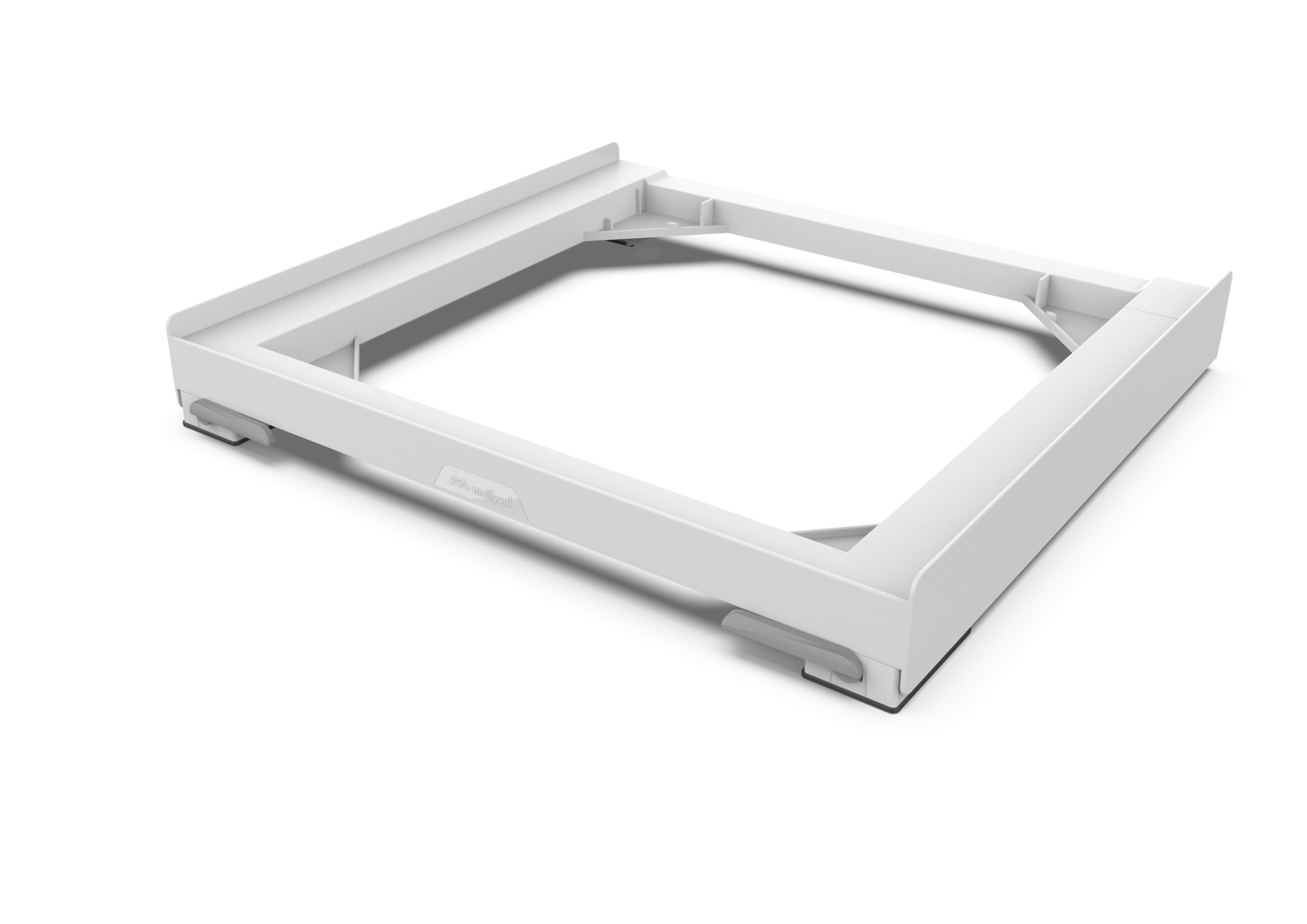 Meliconi Base Move EVO SIOC, Base con Ruedas y Frenos para Lavadora Secadora, 60x60 cm, Antivibración, Soporta 250 kg, plástico reciclado, Altura 7 cm, Made in Italy, Blanca