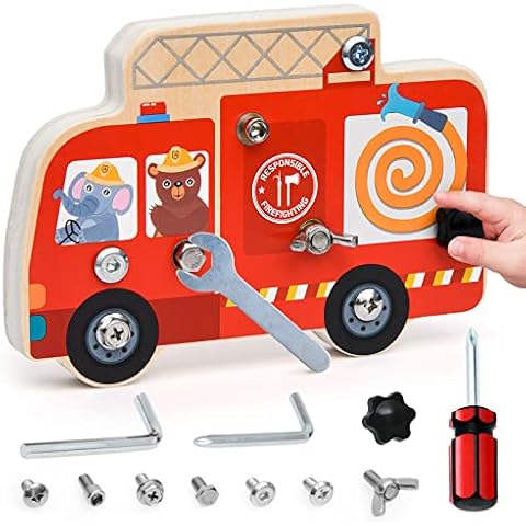 Atoylink Montessori Toys for 3 4 5 6 Year Olds Wooden Montessori Screwdriver Board Fine Motor Skills Wooden Busy Board Preschool Educational Learning Toy Gift for Kids Boys Girls Cover