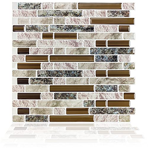 12 x12 Kitchen Backsplash Tiles, Wallpaper for Kitchen, Peel and Stick Tile Backsplash for Bathroom, Stove, RV(10 Sheets)