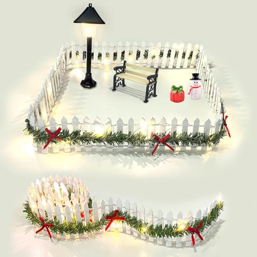 6 Stück Wichtel Zubehör Weihnachten, Miniatur Deko Miniatur Zaun...