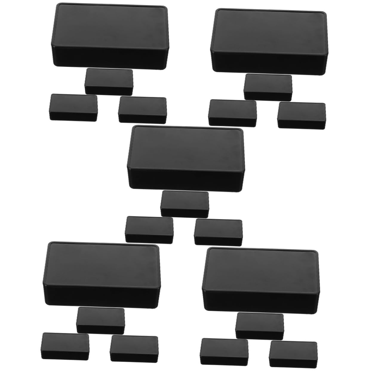 DOITOOL 5 Ensembles Boîtier D'installation D'alimentation Coffre De Rangement Caisse Rangement Boîtes De Jonction Petit Coffret En Plastique Boîtes Pour Projet Black 4 Pièces * 5