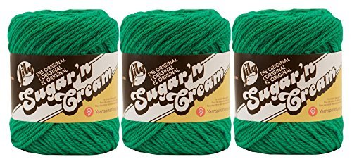 Lily Bulk Buy: Sugar 'n Cream Solids 100% Cotton Yarn (3-Pack) (Mod Green #1223)