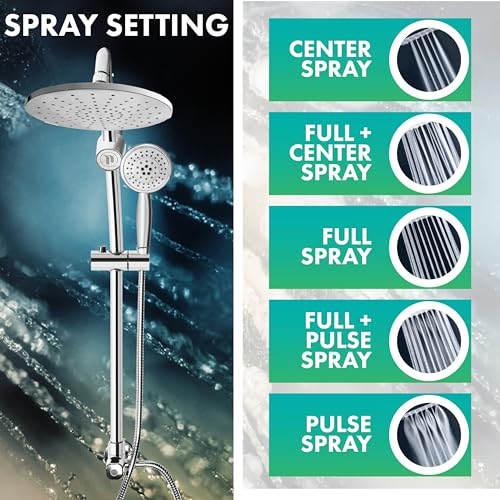 Niagara Conservation N99SR17CH Regadera Combo 5-Spray con 1.75 GPM 8.8 in Montaje de Pared, Cabezal Fijo y Manual en Cromo, 1 Paquete miniatura 3