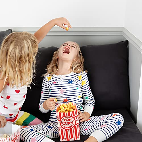 Image of 200 Pcs 1 OZ Popcorn Bags Red and white Bulk Popcorn Bags for individual servings Small Paper Bag for Movie, Theater, Carnival Party, Decorations