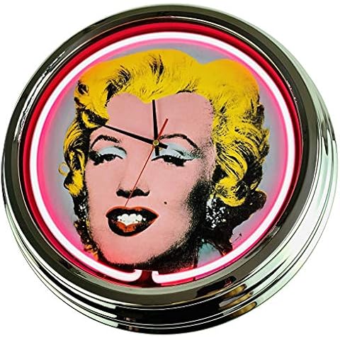 Neon clock"Marilyn Monroe" wall clock Deko-clock illuminated clock USA 50's Style Retro neon clock dining room kitchen Living room office Cover