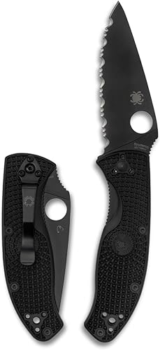 Spyderco Tenacious - Cuchillo plegable (7.77 pulgadas, hoja de acero inoxidable de 3,39 pulgadas, mango FRN negro)