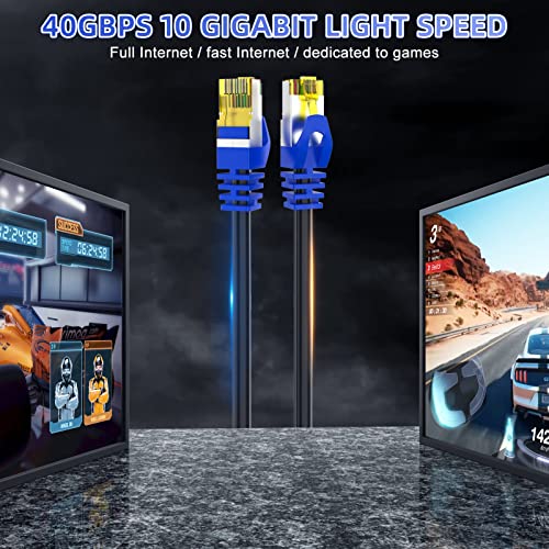 Aoforztech Cat 8 Ethernet Cable 20 Ft,Heavy Duty High Speed Network Internet Cable, Rj45 Connector,26Awg 40Gbps 2000Mhz Patch Cord,S/Ftp Indoor & Outdoor Lan Cable-Waterproof(Black) #TOP6