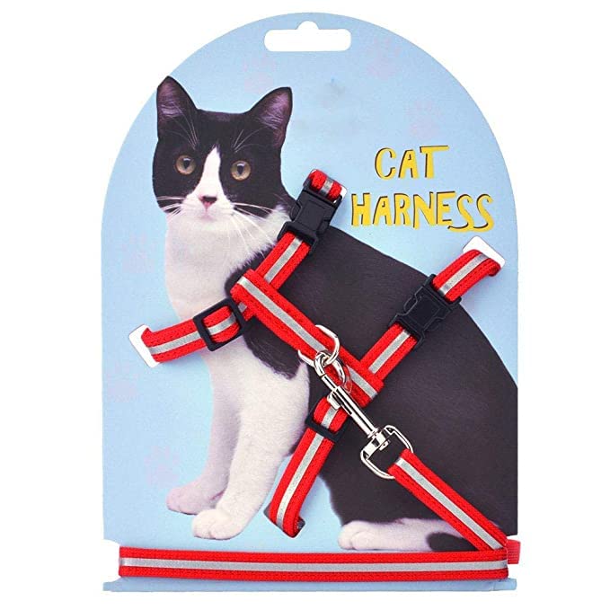 SR VISION Pets Reflective Harness with Adjustable Walking Nylon Strap Leash for Cats and Kitten - Red (B0BJQFDFRJ) Amazon Price History, Amazon Price Tracker