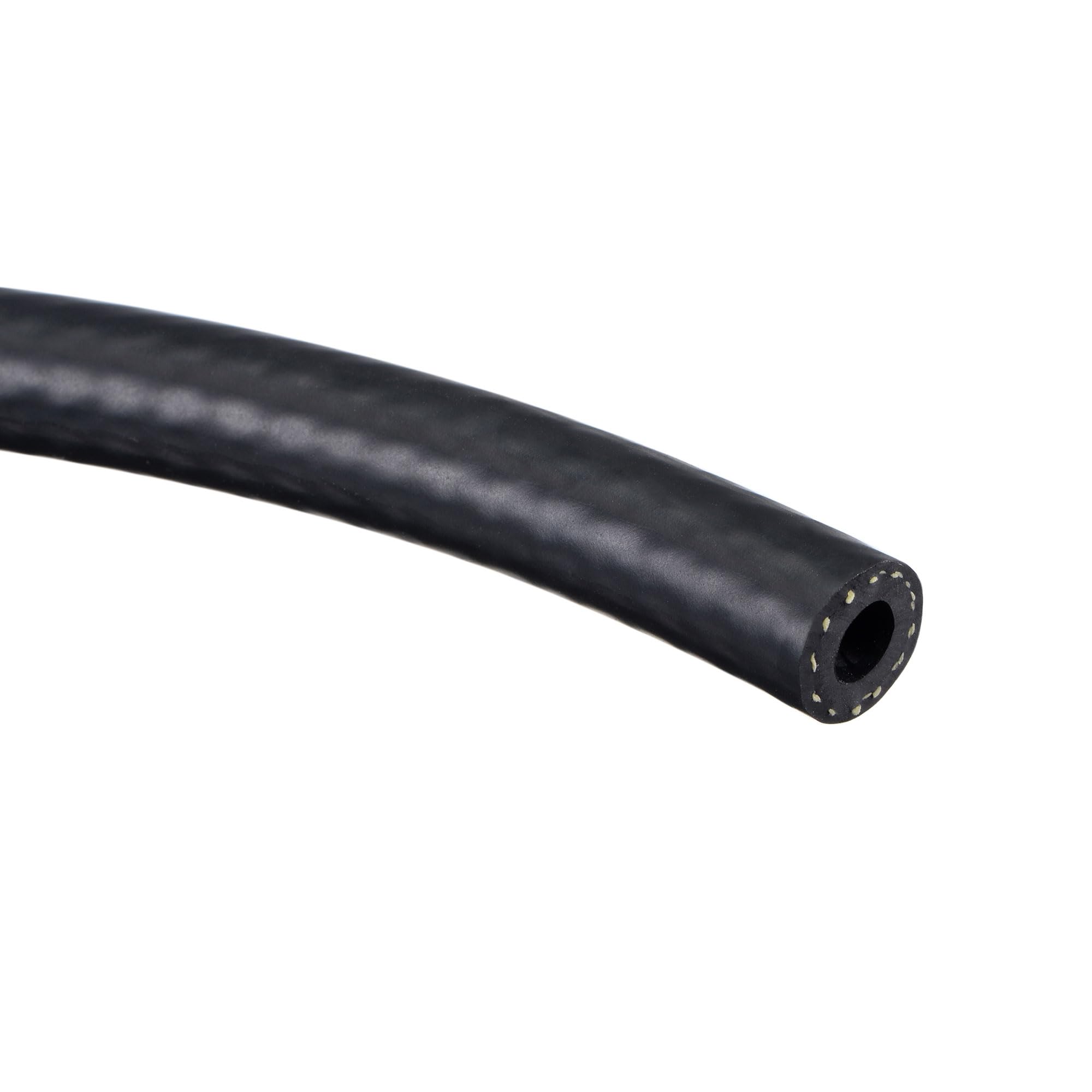 sourcing map 6mm(1/4") ID Fuel Line Hose, 12mm(15/32") OD 3.3ft Oil Tubing Black for Small Engines