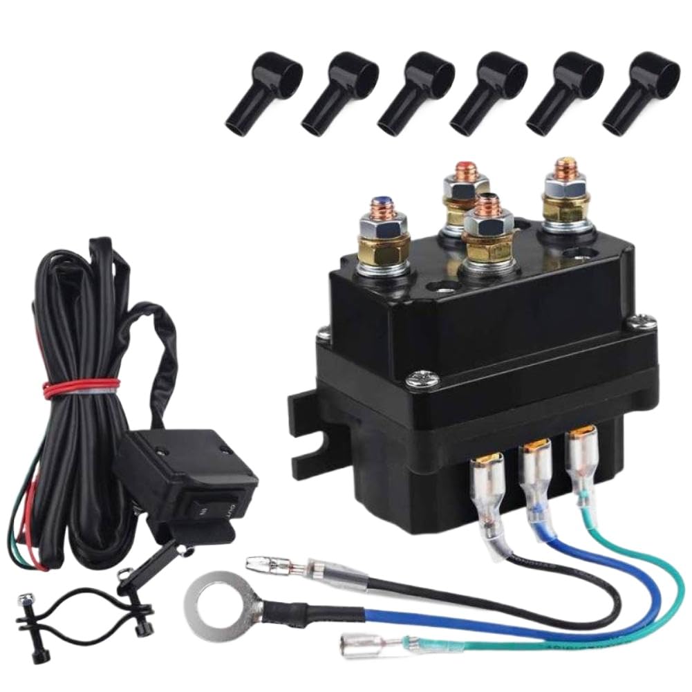 Winch Remote Contactor Control Solenoid Relay 12V 250A Twin Wireless Remote Kit Compatible with Car Motorcycle Off Road Vehicles