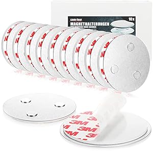 COM-FOUR® set van 10 magnetische houder voor veiligheidsdetectoren – houder met zelfklevende pads voor rookmelders – Ø 7…