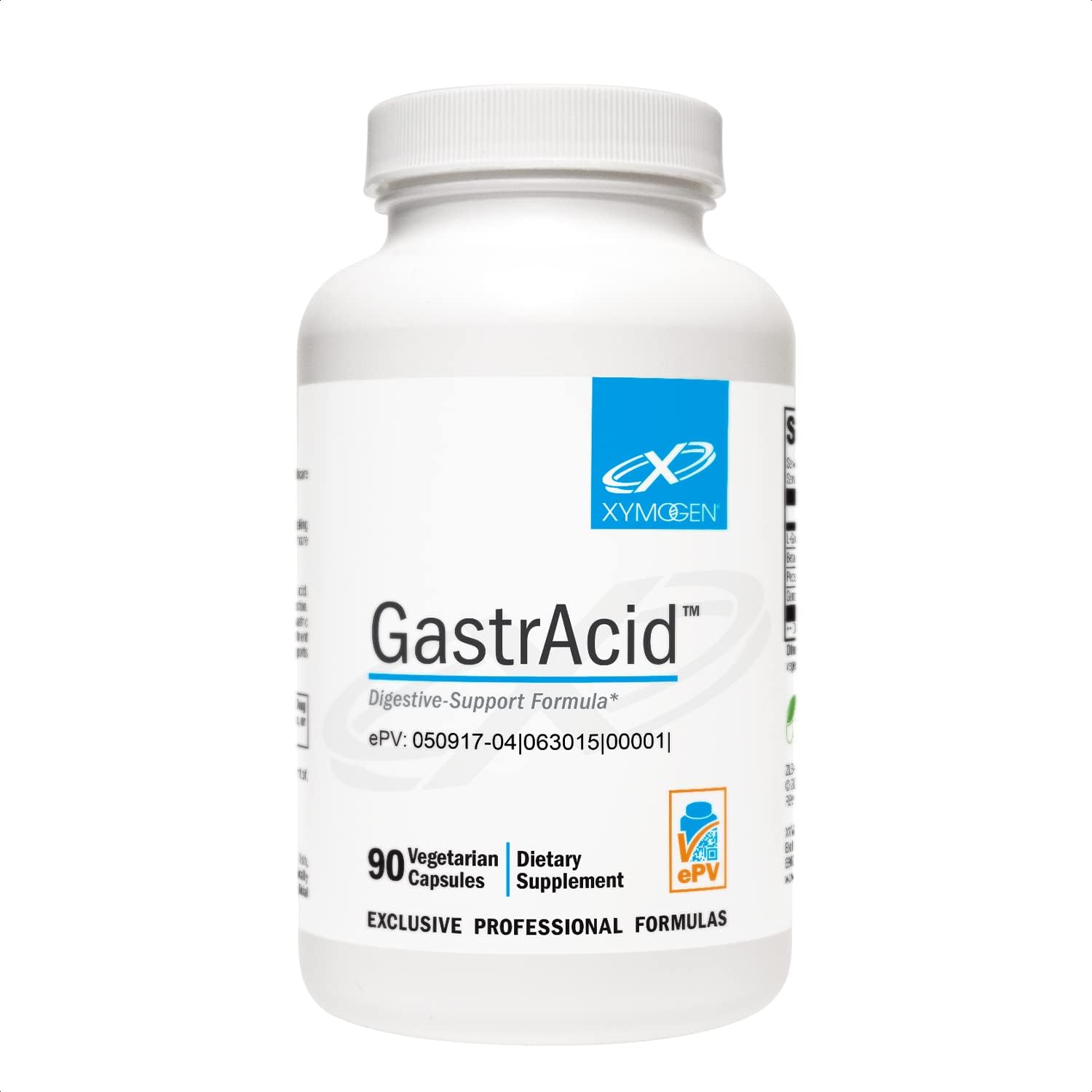 XYMOGEN GastrAcid - Supports Digestive Health - Acid Balance Formula With Betaine HCl & Gentian Root - Vegetarian, Non-GMO & Gluten Free - 90 Capsules