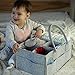 Monond PDTXCLS HOMIEBUDS SPPRANDOM Yasirona ARDOUR VAN Baby Diaper Caddy Organizer by Devray | Nursery Storage Bin | Grey Leather Pu Handles and Top Trim with 5 Compartments