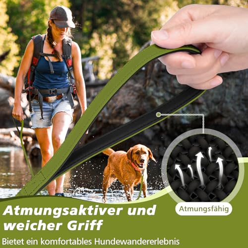 X XBEN Wasserfest Schleppleine für Hunde,3M 5M 10M 15M 20M 30M Gummierte Schleppleine mit Abschließbarer Karabine,Hundeleine Laufleine für Kleine Mittlere Große Hunde,Robuste Trainingsleine