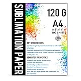 Sublimation Paper A4 Size 8.5x11 Inches - 100 Sheets - 120 GSM - Compatible with any inkjet printer...