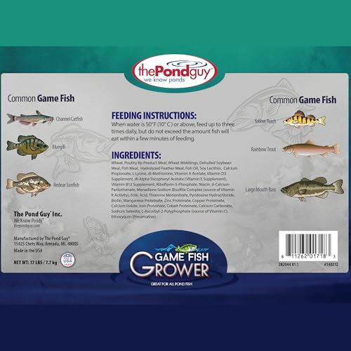 The Pond Guy Game Fish Grower Floating Pellet Food, Complete Aquatic Nutrition for Bass, Trout, & Catfish in Freshwater Ponds & Lakes, 17 lbs - Image 2