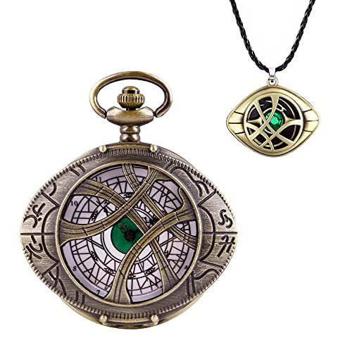 Tiong Vintage Quartz Pocket Watch Necklace Set, Hollow Pocket Watch Chain Best Gift For Men And Women #TOP3