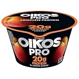Oikos Pro Peach Yogurt-Cultured Ultra-Filtered Milk Product, 20 Grams of Protein, 0g Added Sugar, Just Delicious High Protein Snacks, 5.3 OZ Cup