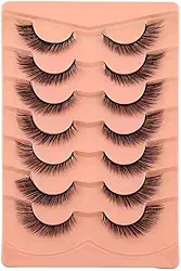 7 pares de cílios postiços 3D de pelúcia Fox Eye - luxuoso, grosso, fofo, leve, adequado para iniciantes, vários estilos, reutilizável