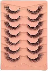 7 pares de cílios postiços 3D de pelúcia Fox Eye - luxuoso, grosso, fofo, leve, adequado para iniciantes, vários estilos, reutilizável