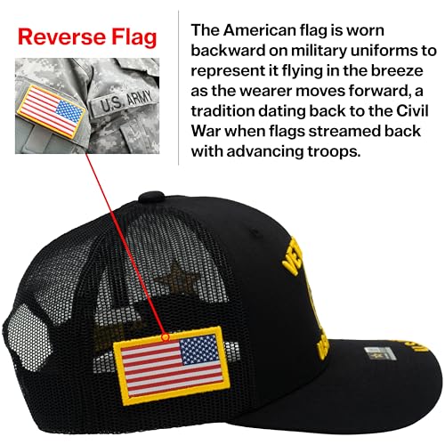 Image of US Army Veteran Hat for Men Official Licensed Military Veterans Embroidered Patch Design Army Seal Adjustable Baseball Cap