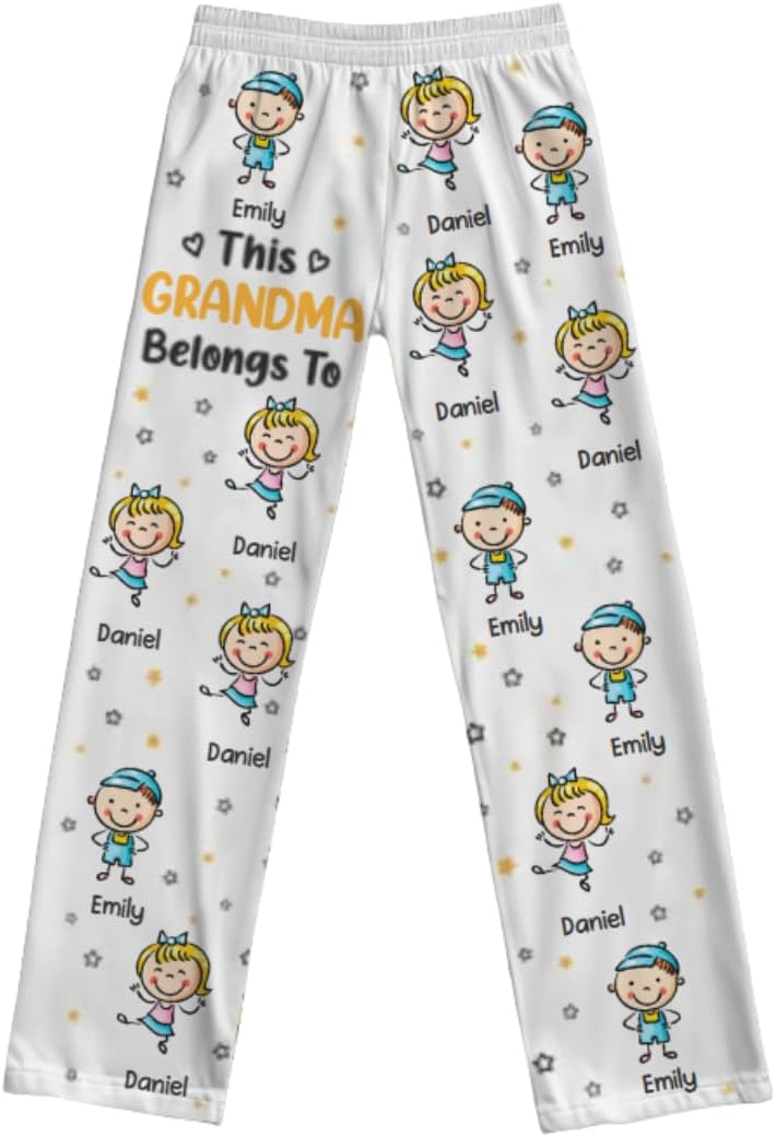 This Grandpa Grandma Belongs to - Personalized Pajama Pants, This Grandpa Grandma Belongs to Grandkids Custom Name Pajama Pants, Custom Bottoms with Names, Christmas 2025 Gift for Grandparents - Image 4