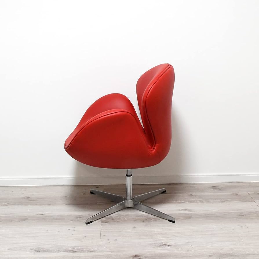 リプロダクト品 スワンチェア 赤 北欧名作家具 アルネ・ヤコブセン Amazon.co.jp: スワンチェア レザー仕様 色レッド アルネヤコブセン