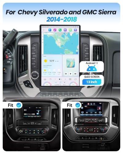 Image of Cidava 13 Inch Car Radio for Chevy Silverado and GMC Sierra 2014-2018