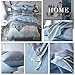 mixinni Geometric Duvet Cover Queen Soft Cotton Blue Patchwork Modern Bedding Set with Zipper Ties Mint Green Duvet Cover Set Perfect for Him and Her, Easy Care, Soft and Durable-Queen/Full Size