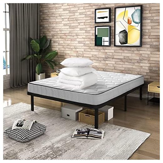 IZTOSS Lit 140x190 avec Sommier et Matelas et Couette et 2 Oreillers-Matelas 140x190x17-Sommier 140x190-Couette 200x240-2 Oreillers 60x60(Ensemble Matelas et Sommier et Couette et 2 Oreillers) Noir