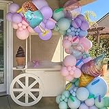 120 Pcs Ice Cream Party Balloons Arch Garland Kit Decorations Foil for Summer Birthday Kids Baby...