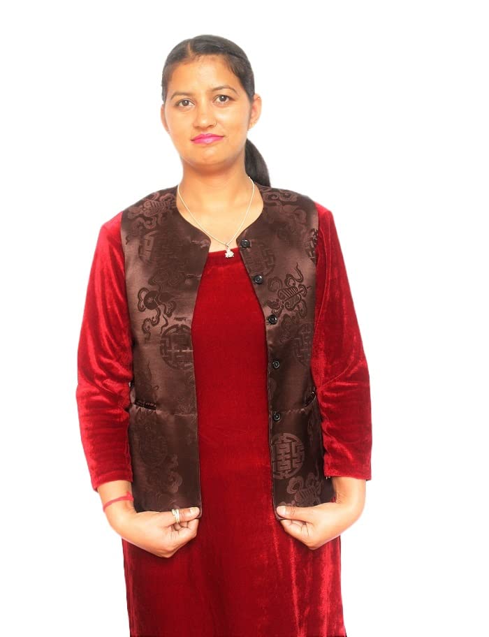 Women Velvet Plain Short Sadri/Koti Jacket-picture-35